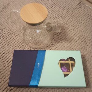 Glass teapot and 14 flowering teas set